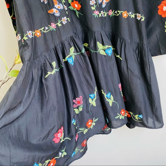 Zara floral embroidery shift dress in black color - Picture 10 of 10